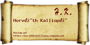 Horváth Kalliopé névjegykártya